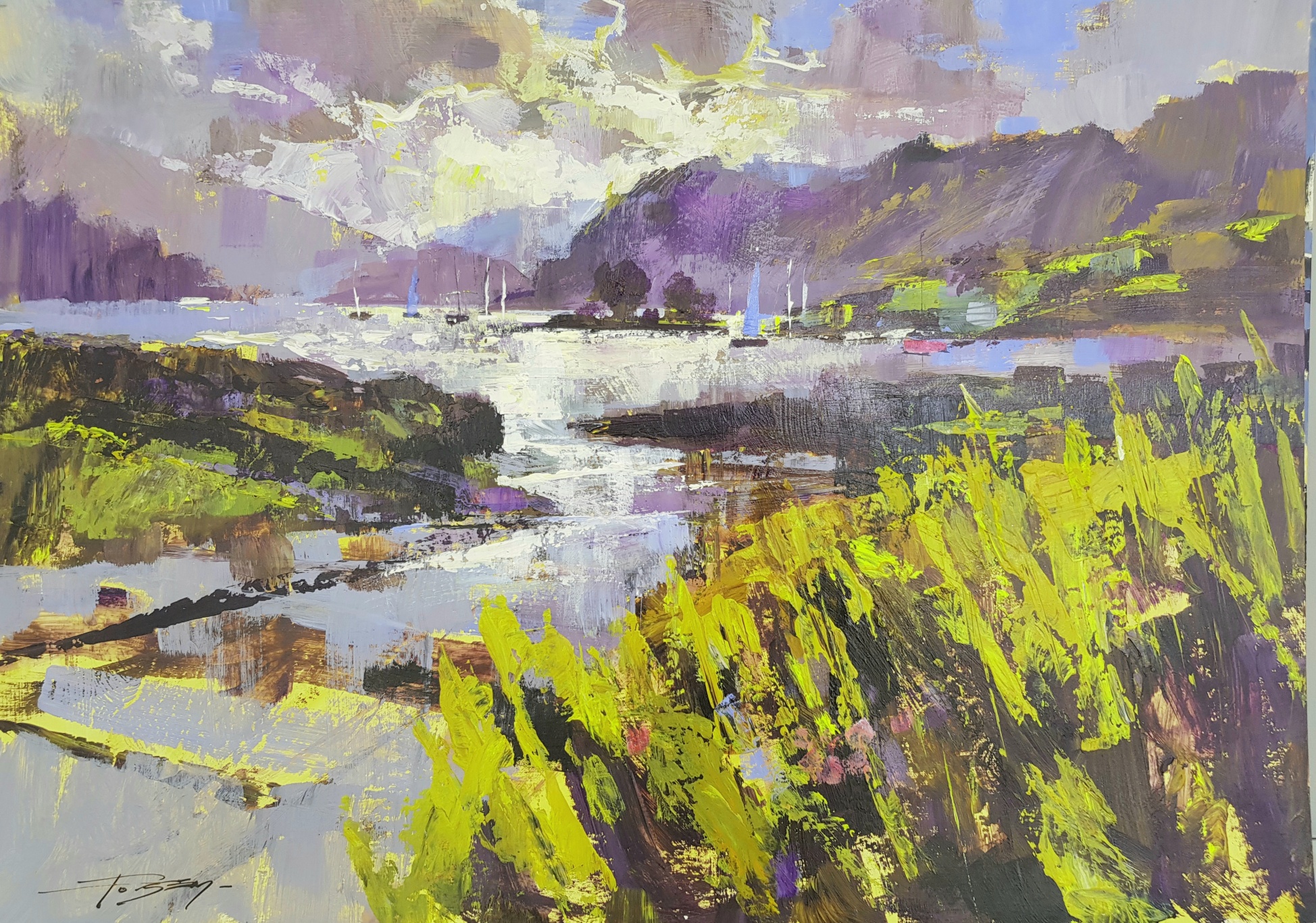 'Reeds and Sparkling Light ' by artist Chris Forsey